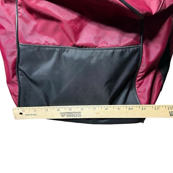 Nike Gym Duffel Bag Vintage 90s Y2K Red Black Travel Large 21" Embroidered Logo - Picture 10 of 11